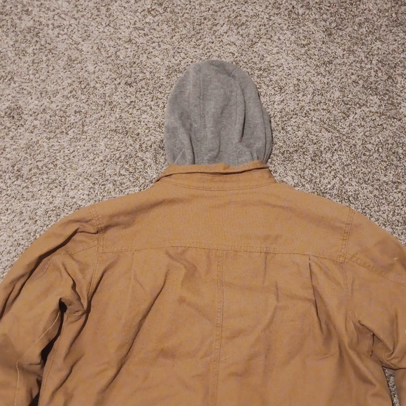 Genuine Dickies Men's Hooded Canvas Shirt Jacket Color Brown - Picture 6 of 8